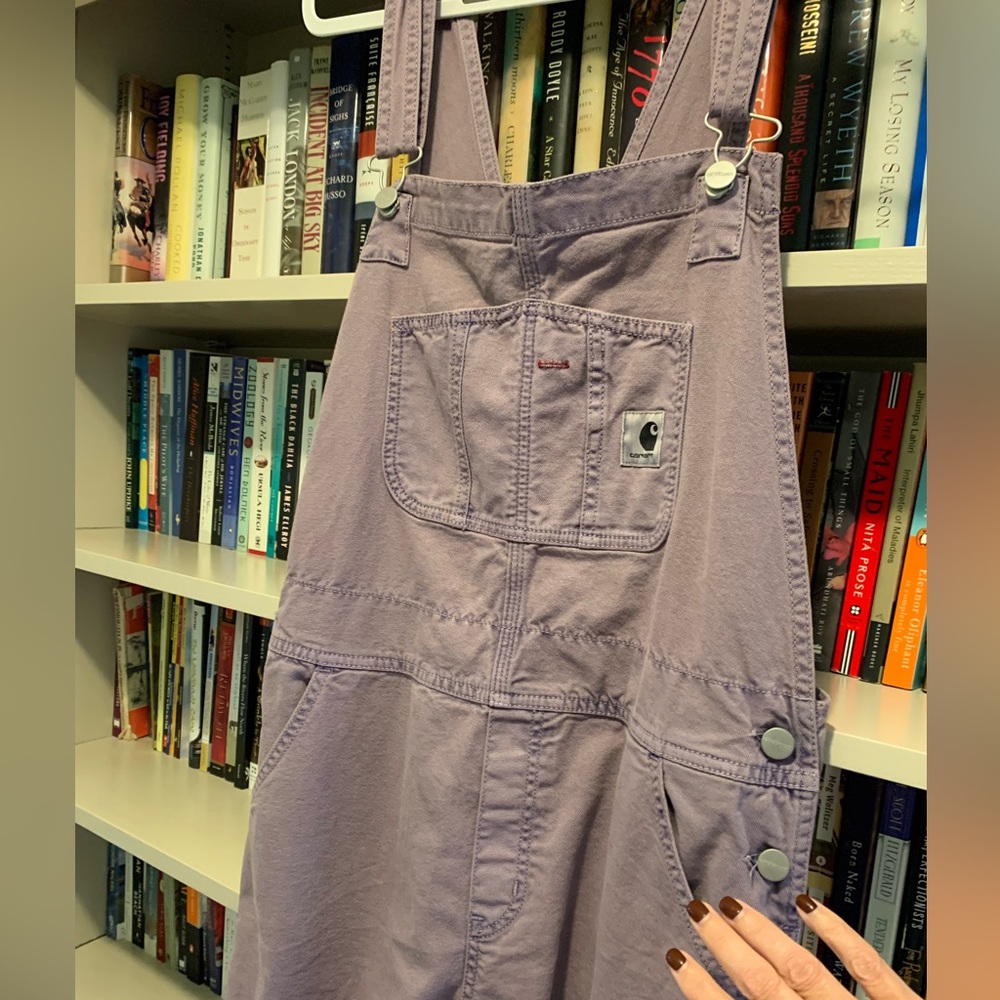 Women’s Carhartt WIP bib overalls. Purple. Size M